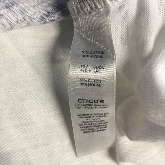 NWT Chico's Weathered Stripe Blue and White Sequined Tank Top Size 2 - Picture 10 of 11